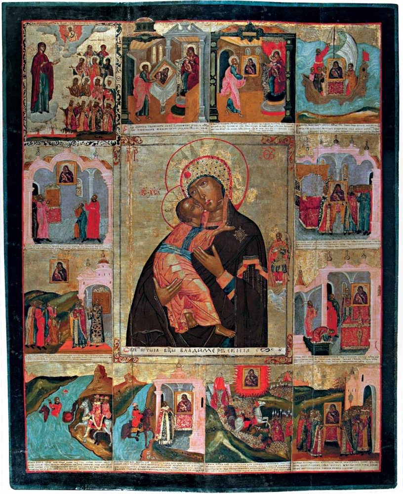 Сретение иконы Владимирской Богоматери 17 век